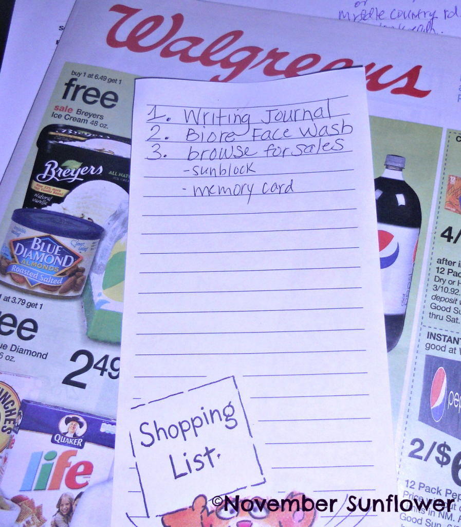 Walgreens Shopping List