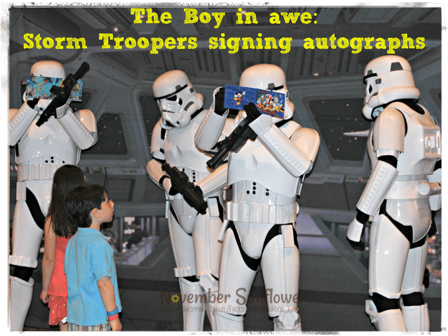 Storm Troopers giving out autographs at Disney