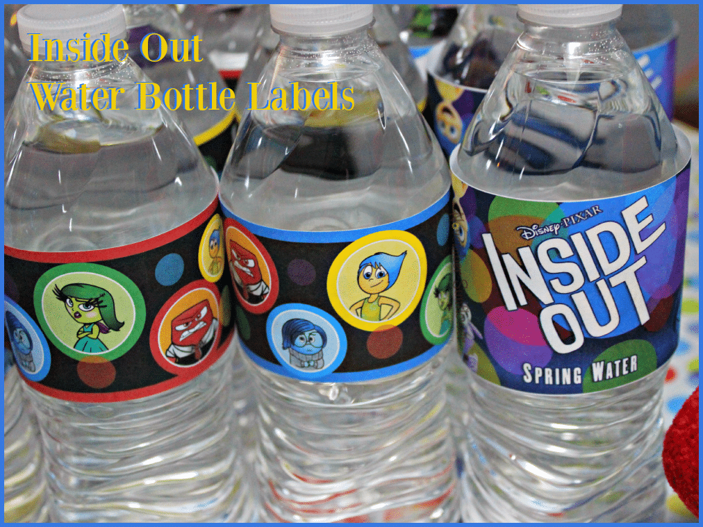 Inside Out Water Bottle Label Printable #Printables #InsideOut #DisneyInsideOut