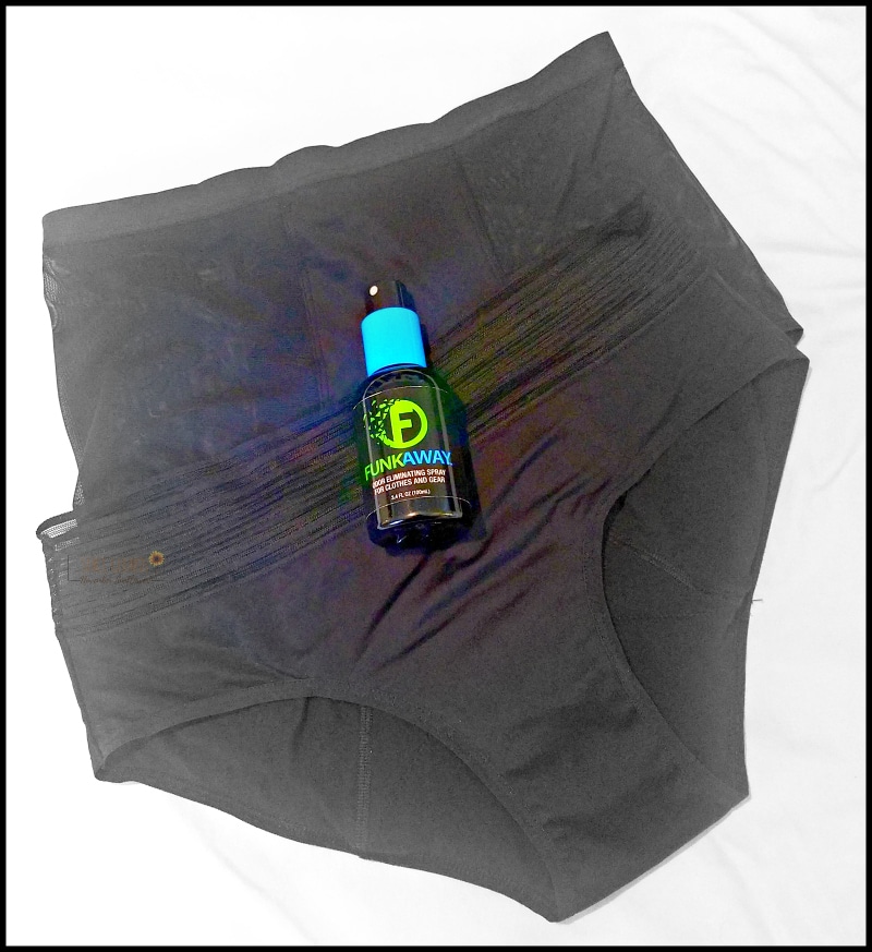 FunkAway helps the odor of sweat in period underwear