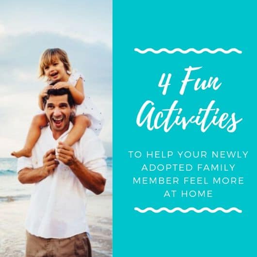 Father with Daughter on his shoulders on the beach - 4 fun activities to do with newly adopted family member