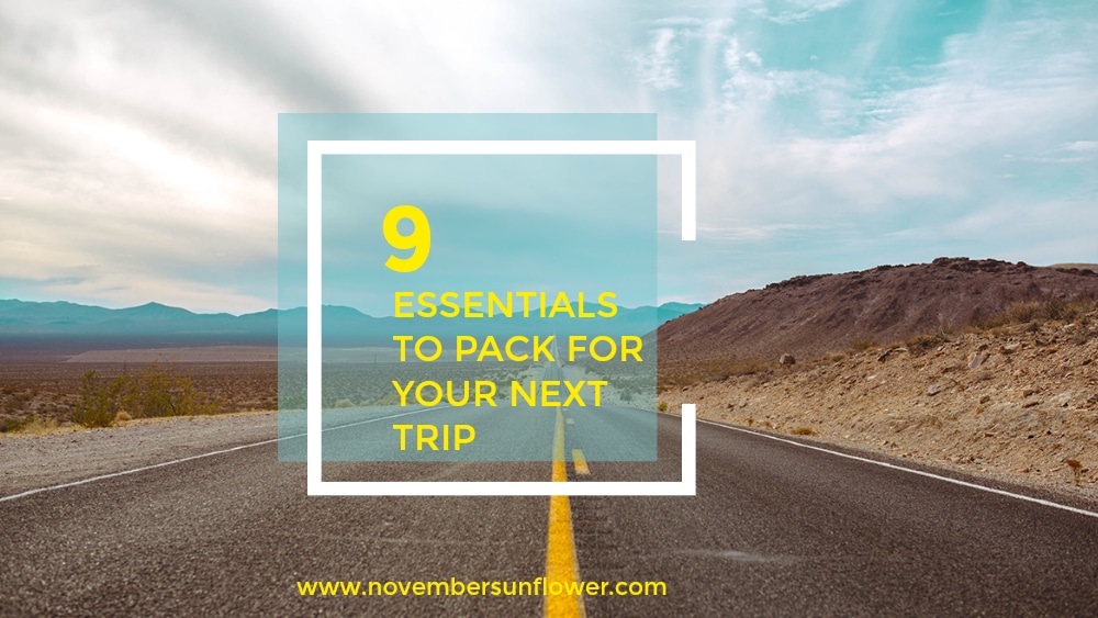 open road with mountains - 9 essentials to pack