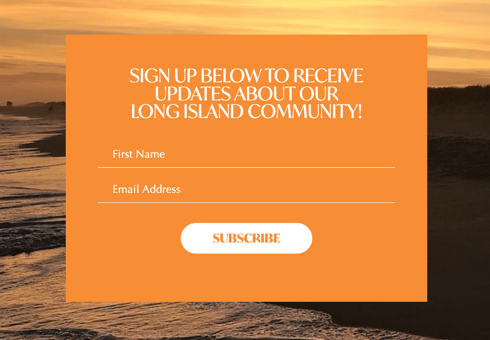 long island newsletter sign up form